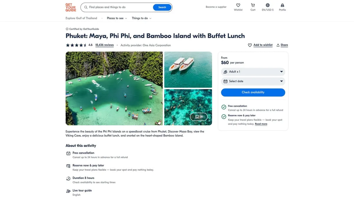 9 Unforgettable Thailand Island Tours to Try in 2026 - Phuket: Maya, Phi Phi, and Bamboo Island with Buffet Lunch