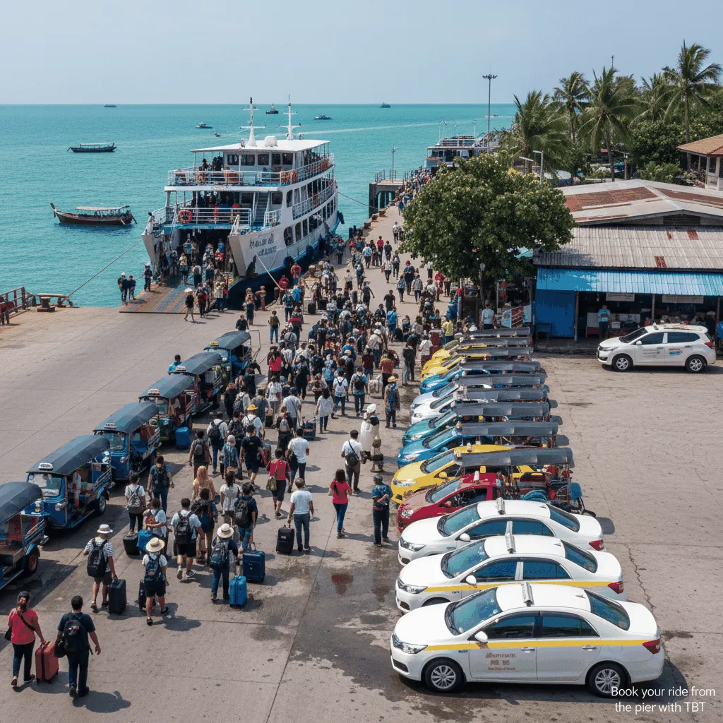 Arrivals area at Nathon Pier