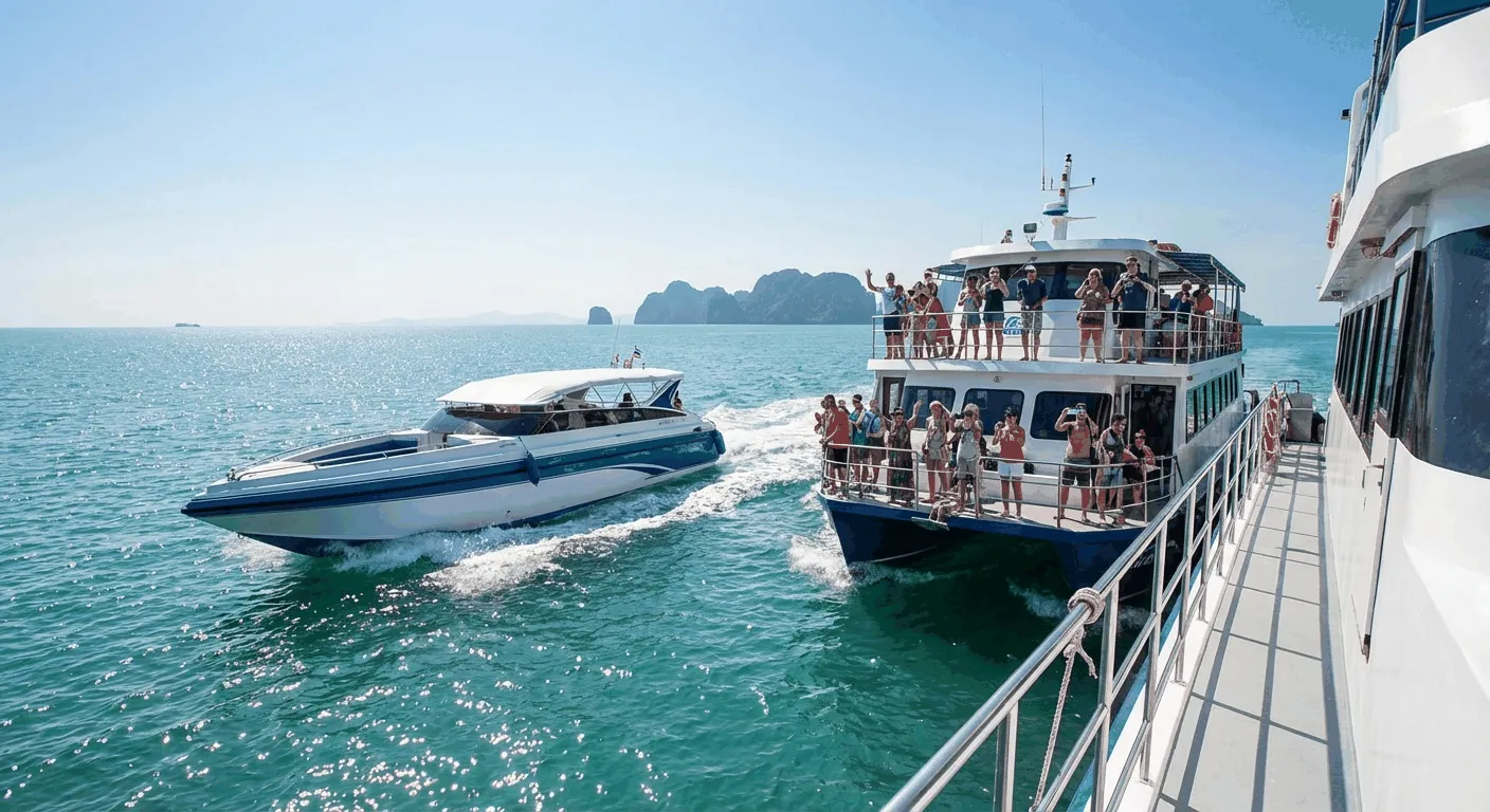 High-speed speedboat and passenger ferry from Phuket to Phi Phi Islands