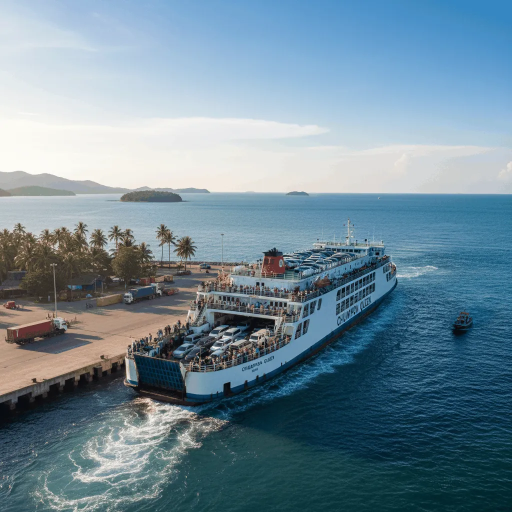Infographic of Thai ferry types and destinations